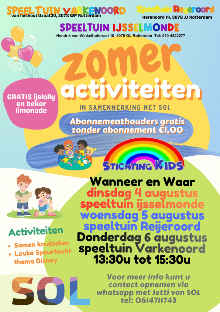 Kinderen doen mee aan zomeractiviteiten 2026 in samenwerking met SOL